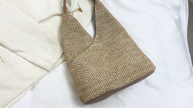 Bolso de playa de paja para mujer verano hobo tote miniatura 7