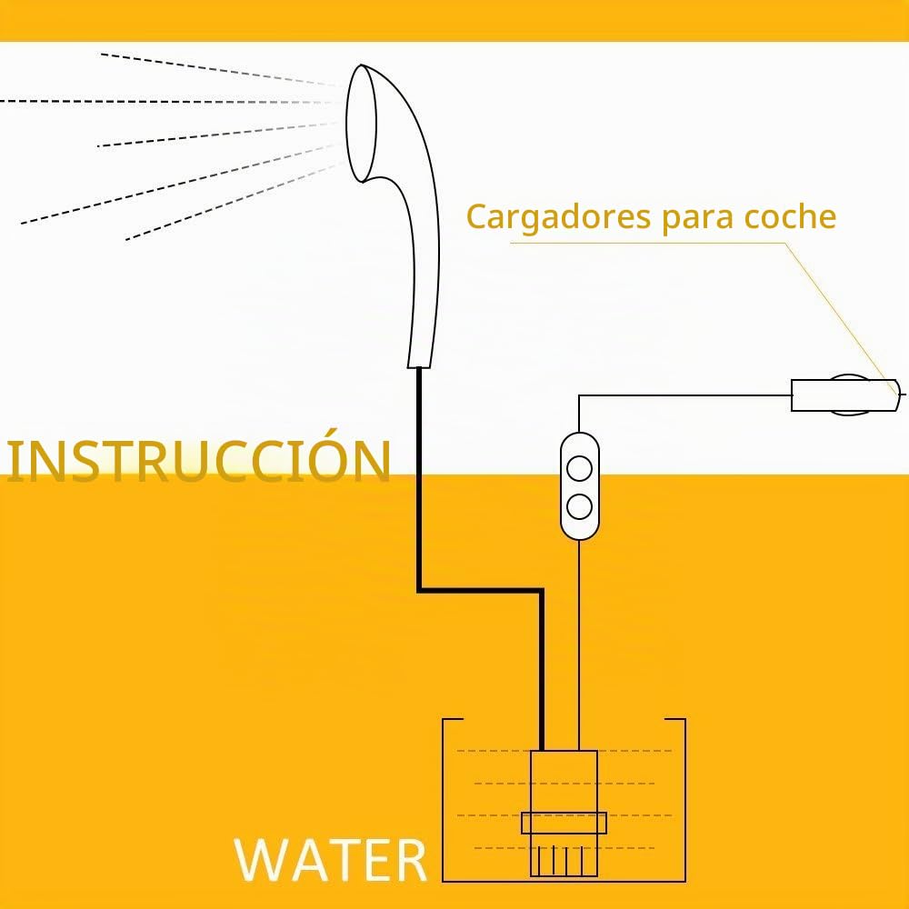 Latest Camping Shower Portable Travel Shower Outdoor,5m DC Line Camping Shower Head Plug into 12V Car Adapter,Outdoor Shower with 2 Meters Hose for Camping Hiking Bike Car Washing