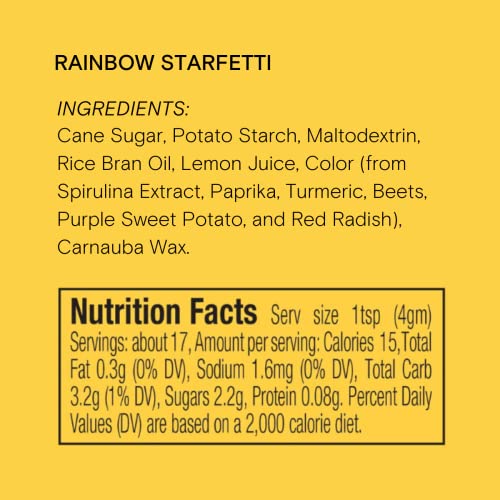 Image of Supernatural Rainbow Starfetti Sprinkles, Dye-Free Vegan Star Confetti, 3oz