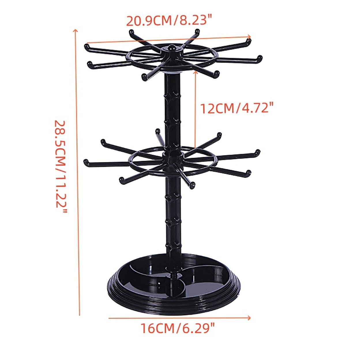 Amazon｜イヤリング ピアス アクセサリースタンド 回転式 アクリル 2段