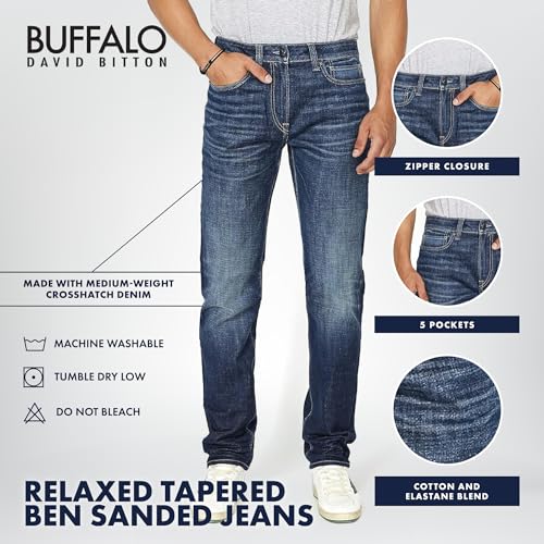 Buffalo David Bitton Men's Ben Relaxed Tapered Denim Jeans4