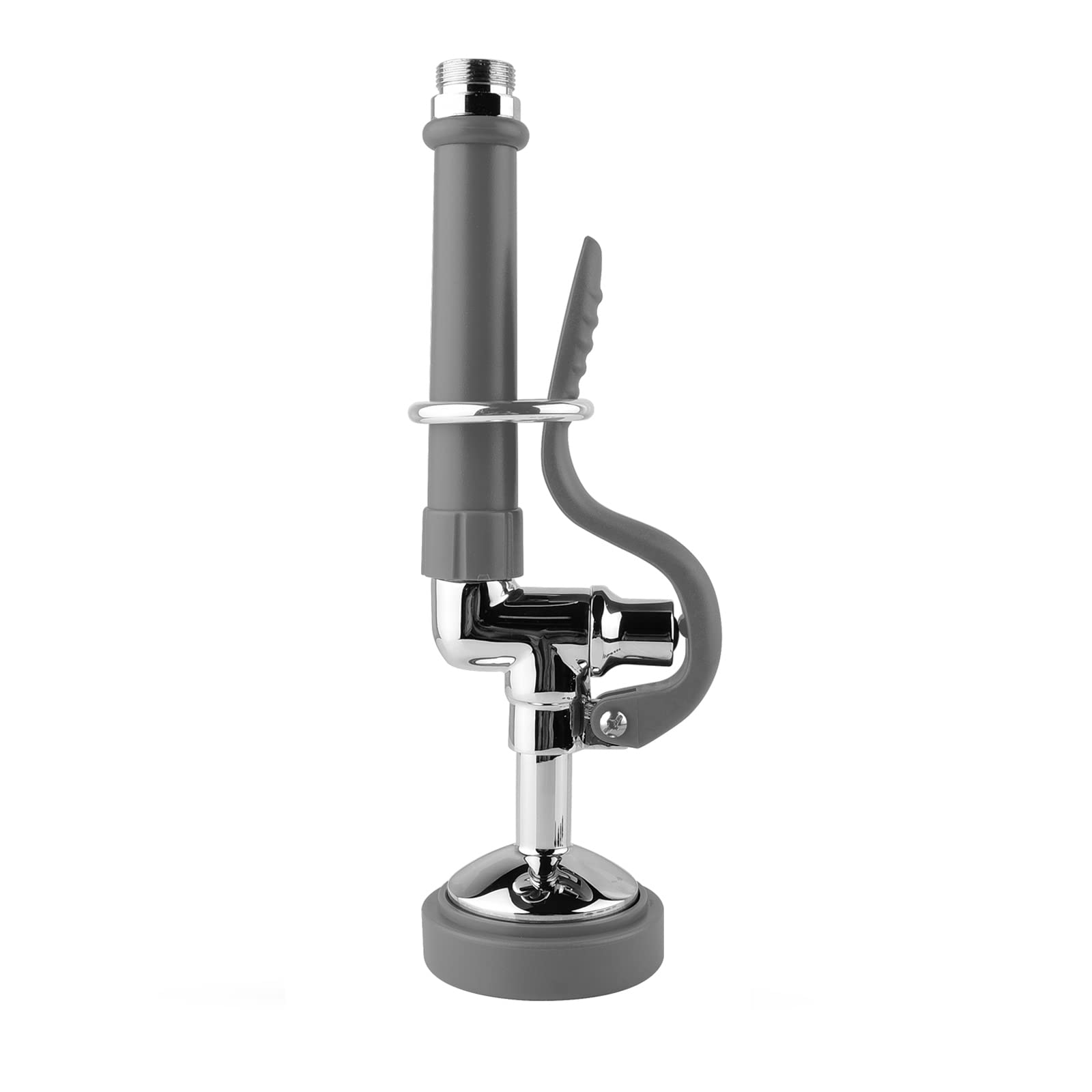 Chrome Finished Commercial Sink Sprayer Head, 1.42GPM Spray Valve Dish Sprayer Nozzle with Ergonomic Handle, Faucet Parts for Kitchen Sink (Gray)