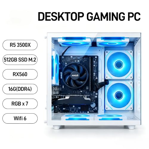 Image of Prebuilt Gaming PC Desktop | Ryzen 5 Up to 4.1G | RX 560 4G Graphics Card