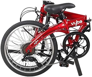 Dahon VYBE D7 Folding Bike, Lightweight Aluminum Frame; 7-Speed Gears; 20” Foldable Bicycle for Adults, Red