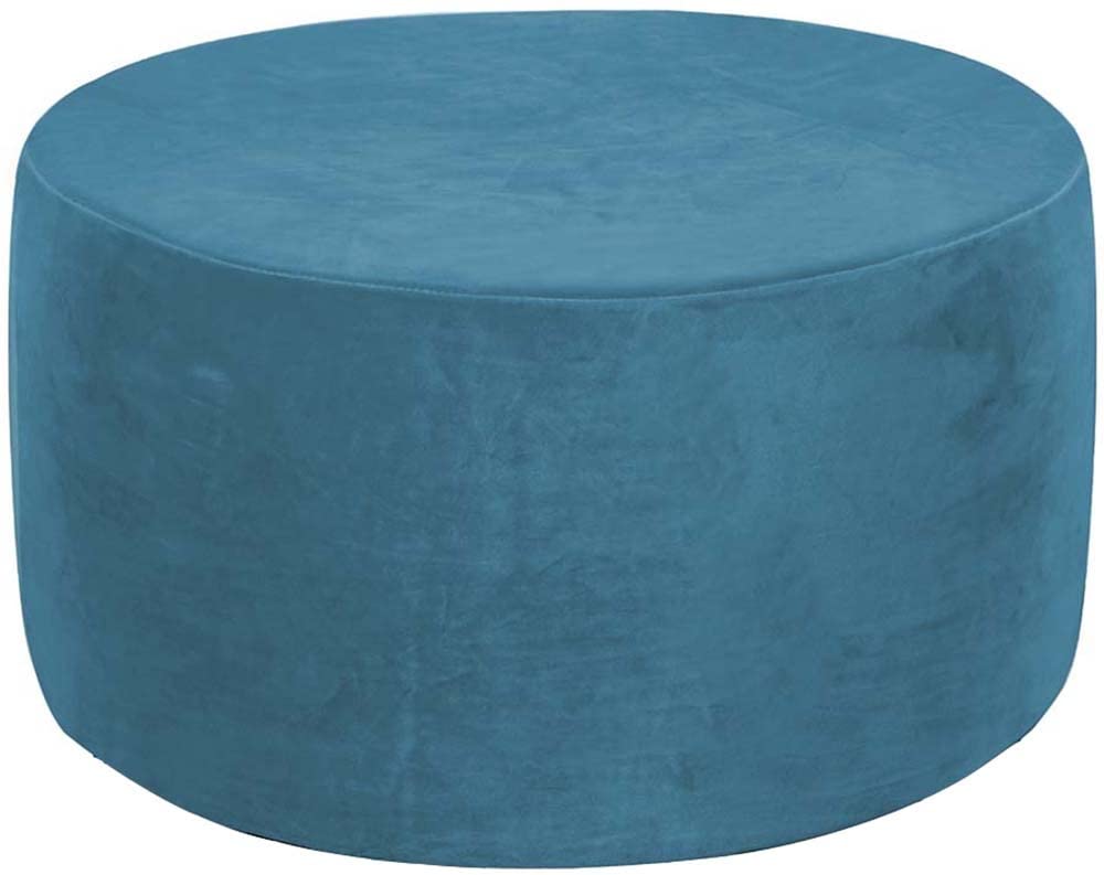 Velvet Ottoman Slipcovers - Round Stretch Footstool Covers, Elastic Bottom, Dustproof, Washable Anti-Slip Pouffe (Color: A5, Size: 76-104cm)