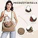 FRESHBRIEFS Woven Suede Shoulder Bag for Women's Suede Hobo Bag Tote Fashion Handbag Satchel for Work Weekend Travel Crescent Purse 2025