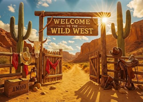 Fondo fotográfico Wild West con cactus 7X5FT miniatura 2