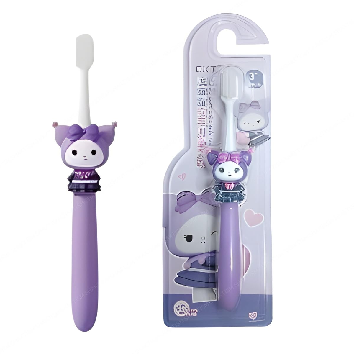 shaktism kids toothbrush kuromi design soft tooth brush, extra microfiber soft bristles for children,kids oral health care 3+ years