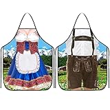 EBOOT 2 Pcs Oktoberfest Apron Female German Dirndl Dress Novelty Aprons for Woman German Party Beer (Charming...