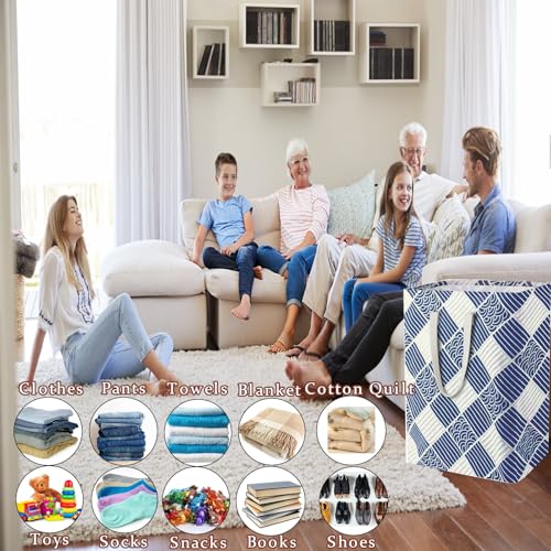 Image of Waterproof Laundry Hamper Collapsible Laundry Basket Leather Handle Laundry Bag Large Clothes Storage Toy Organization for Bathroom Bedroom Laundryroom College Dorms (LXY-888)
