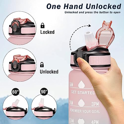 Image of Plastic 1-L Motivational Water Bottle Sipper Bottle For Adults With Time Measurement BPA Free Non-Toxic Water Bottle For |Office|School|College|Gym| Multi Color-1000ML