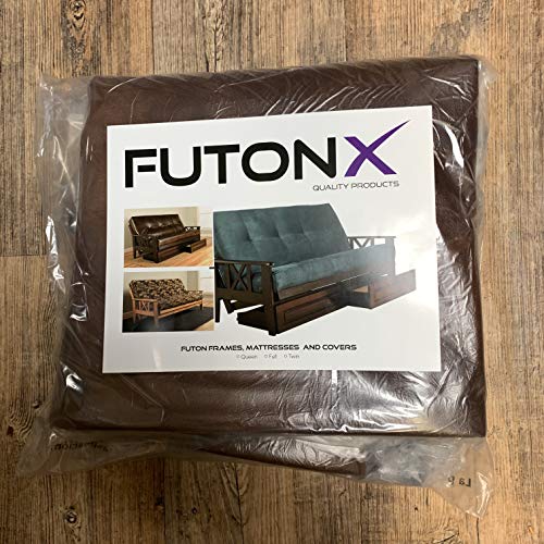 Full Size Camel Futon Cover Only Bonded Leather Premium Collection Fits 6-8 Inch Futons Mattress (Havana) #TOP2