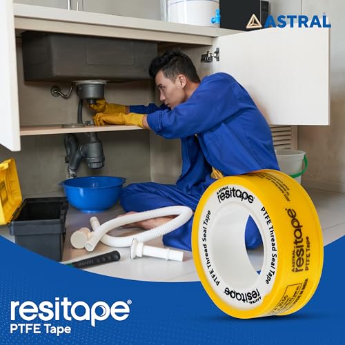 Image of RESITAPE Astral PTFE Tape, Yellow | 8 mtr x 12 mm | Pack of 10 |High Performance Teflon Tape | Thread Sealing | Extreme Temperature & Chemical Resistance | Corrosion Resistant