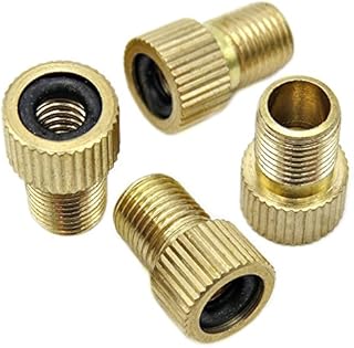 Bike Bits Brass Presta Valve Adapter - Convert Presta to Schrader - Inflate Tire Using Standard Bike Pump or Air Compressor (4 Pack)