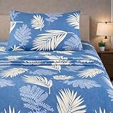 Meteorwi Home - Juego de Sábanas para Cama de 105 cm, 3 Piezas de Microfibra Suave y Transpirable con Sábana Bajera Ajustable, Encimera y 1 Funda de Almohada (X-Mo5, Cama 105)