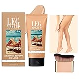 Leg Makeup Waterproof and Brush Bundle- Full Coverage Concealer for Legs and Body,Tattoo Cover Up Makeup, Bruise and Scar Concealer, Lightweight, Sweat Proof, Non Transfer, Easy to Apply