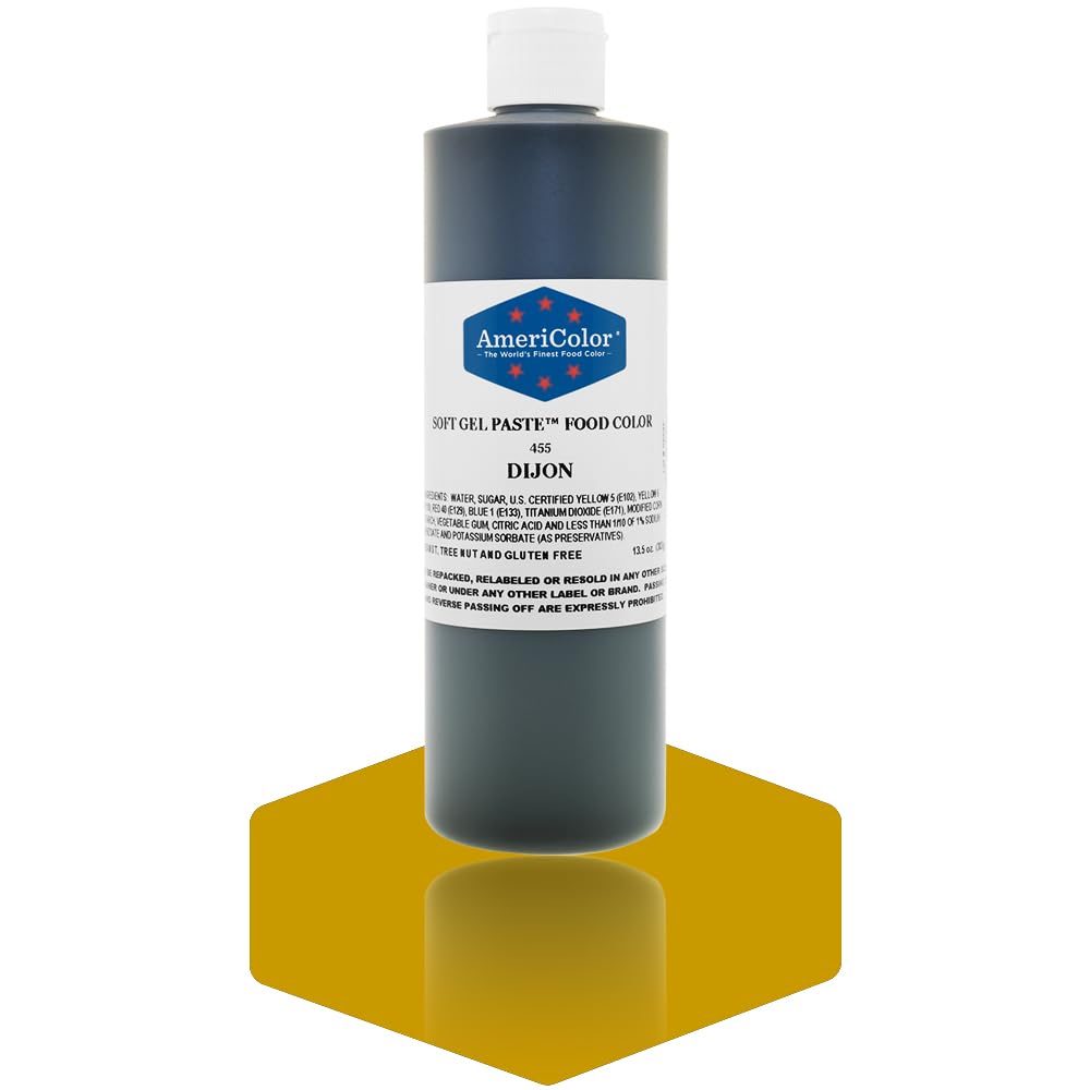 AmeriColor, Dijon, 13.5 Ounce Bottle, Soft Gel Paste Food Color
