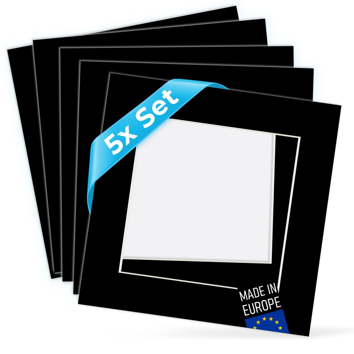 PHOTOLINI Passepartout Karton, 1,5 mm, säurefrei, alterungsbeständig, Schrägschnitt - Präsentation & Schutz Ihrer Bilder und Fotos