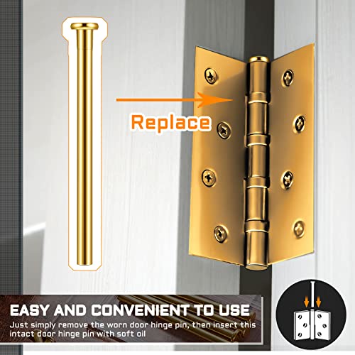 Ferraycle 6 Pack Hinge Pins for Doors 3.5 Inches Hinge Pin Oil Rubbed Bronze Door for Interior Security Replacement(Gold) - Thumbnail 6