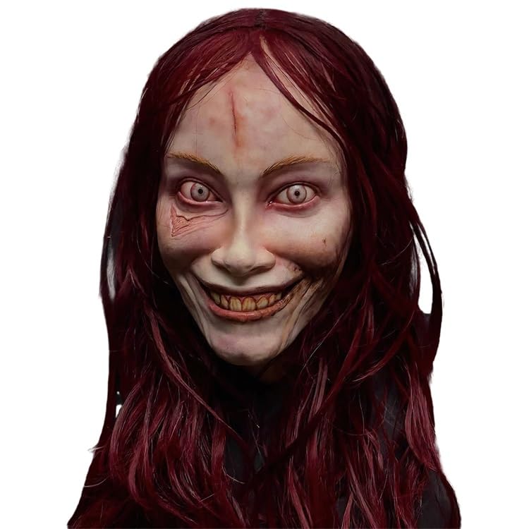 JOPWUE Máscara aterradora de Halloween, máscara de terror de látex de cabeza completa, máscara de terror realista de látex para Halloween, desfile de carnaval, cosplay, fiesta, disfraces, realidad