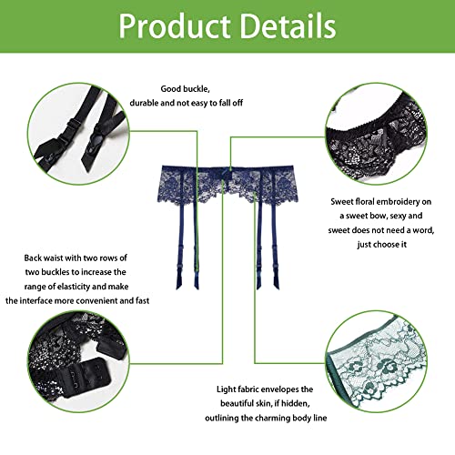 Confonze Women Lace Garter Belt Sexy Suspender Belts For Thigh High Stockings (Large, Black) #TOP3