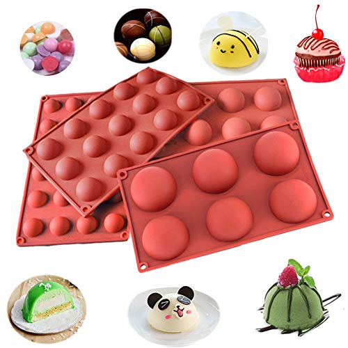 Molde de silicone semicírculo, Shxmlf meia esfera para chocolate, doces e gomas, conjunto de utensíl