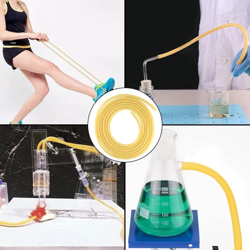 Junbyuhu 6M Tube Élastique en Latex, Bande en Latex pour Chasse Utilise pour Assembler des Frondes des Sports et des Prises de Sang, Naturel Tubes, 6x9mm – vue 4