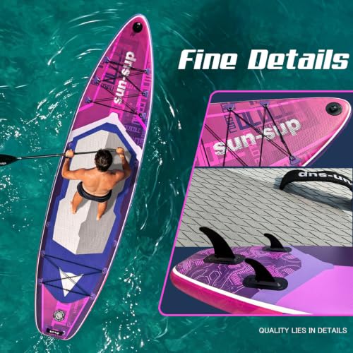 Image of Inflatable Stand Up Paddle Board Extra Wide SUP Board with Removable Fin with Premium SUP Paddle Board Accessories, Wide Stable Design, Non-Slip Comfort Deck for Youth & Adults