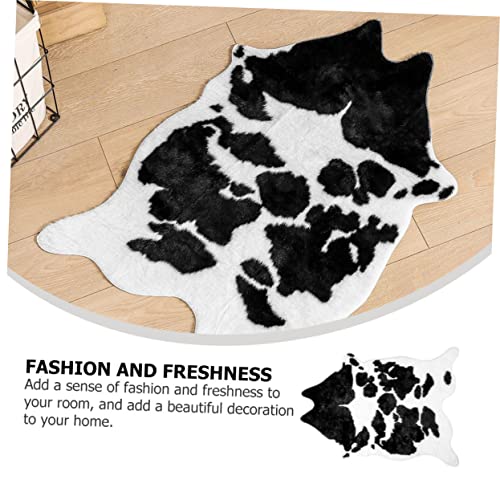 Alfombra de vaca lavable decorativa para hogar con base antideslizante 8