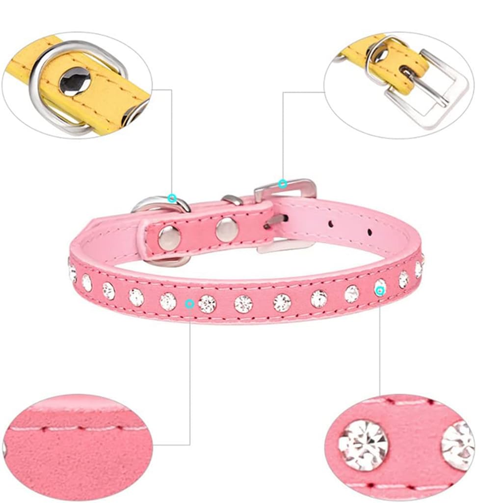 Stachelhalsband Aus Weichem PU-Leder – Verstellbar Für Kleine Hunde & Katzen
