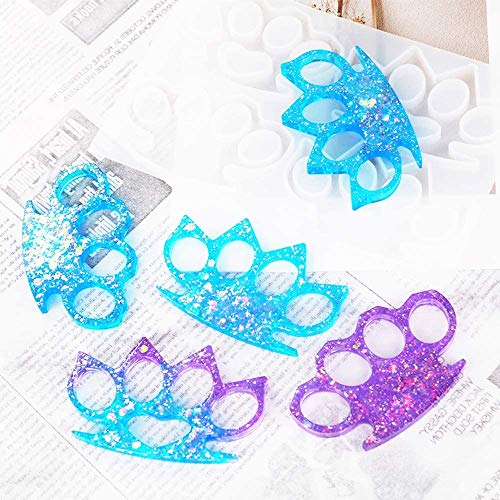 Knuckles Silicone Mold, 4 Brass Knuckles Shape Silicone MoldsReusable DIY Craft Epoxy Resin Mold Holder for Handmade Jewelry Crafts, Key Chain, Decoration - Thumbnail 3