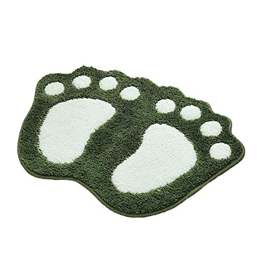 Alfombra de baño antideslizante absorbente de agua, perfecta para baño, ducha, habitación, lavadero, baño de microfibra suave, lavable a máquina, 16 x 24 pulgadas (verde)