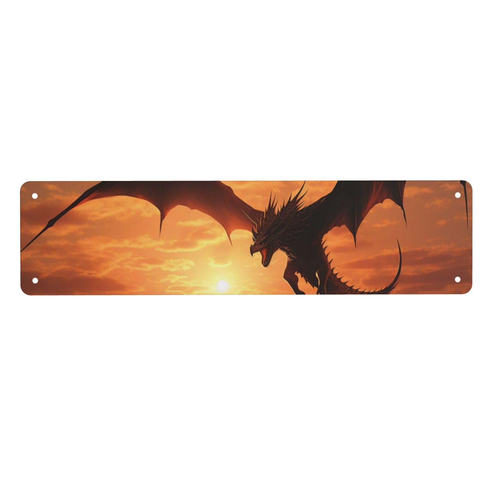 Vintage Metal Tin Signs Retro Garage Signs Stylish Wall Art Plaques for Home Decor Unique Poster 4x16 Inch Sea Sunset Flying Dragon Metal Sign Outdoor Wall Decorations Gifts