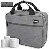 Kaddy Large Medicine Bag, Secure, Padded, Pill Organizer Box, Case for Bottles of Medicine or Supplements; Storage; Toiletry; 3 Digit Lock, Grey