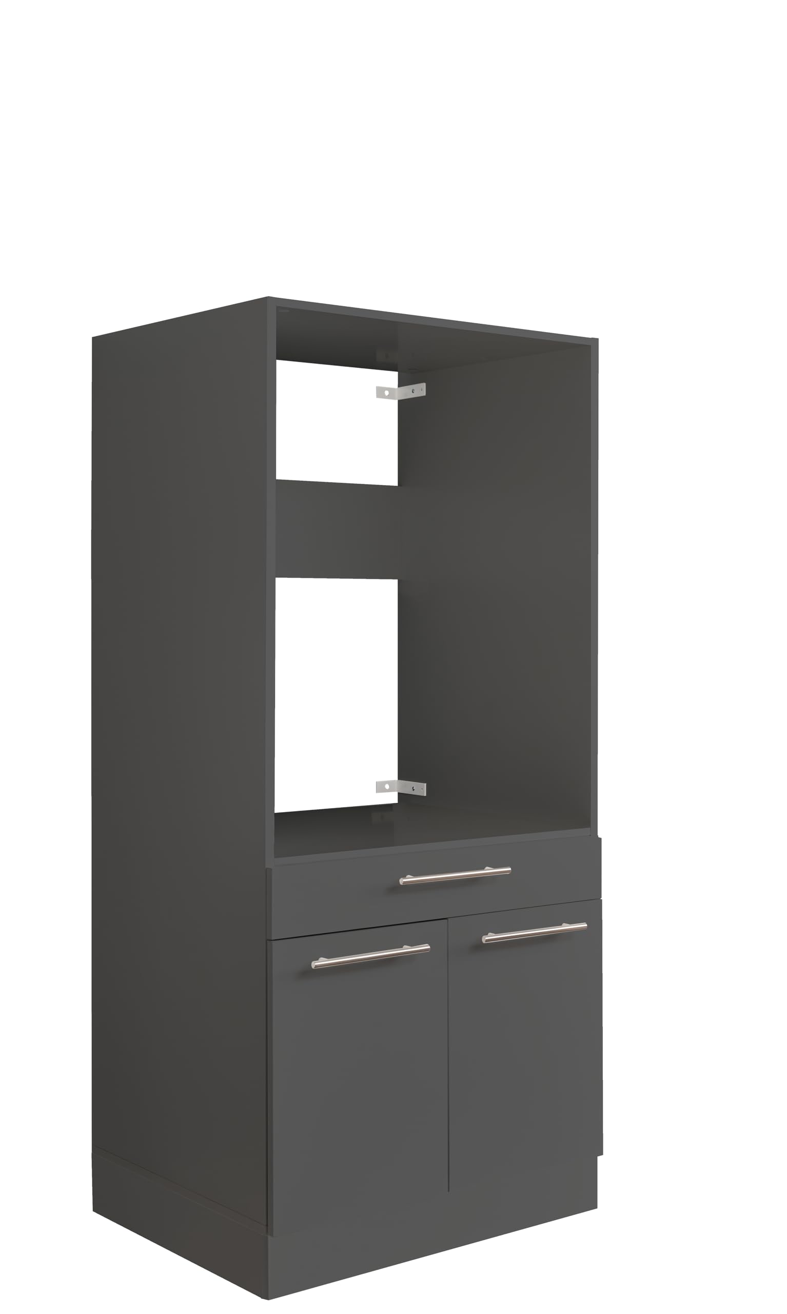Laundreezy Waschmaschinenschrank Anthrazit 67,5 x 162 x 67,5 cm (B/H/T) | Waschmaschinen-Überbauschrank, 2 Türen mit Softclose-Funktion, für Hauswirtschaftsraum, Waschküche, Auszug mit Korbablage