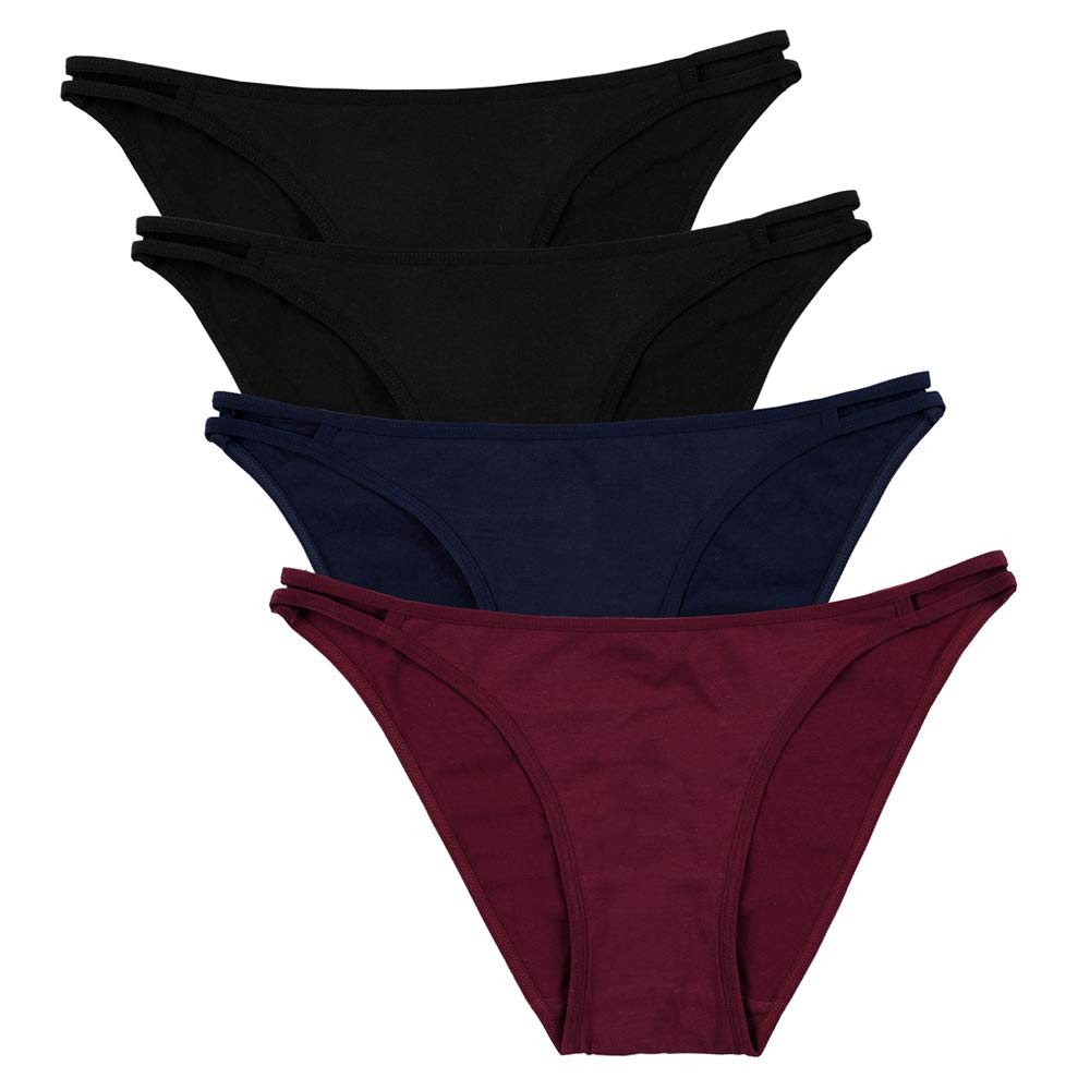 CharmLeaks Lace Panties for Women Cotton Stretch Bikini Panties Pack of 4