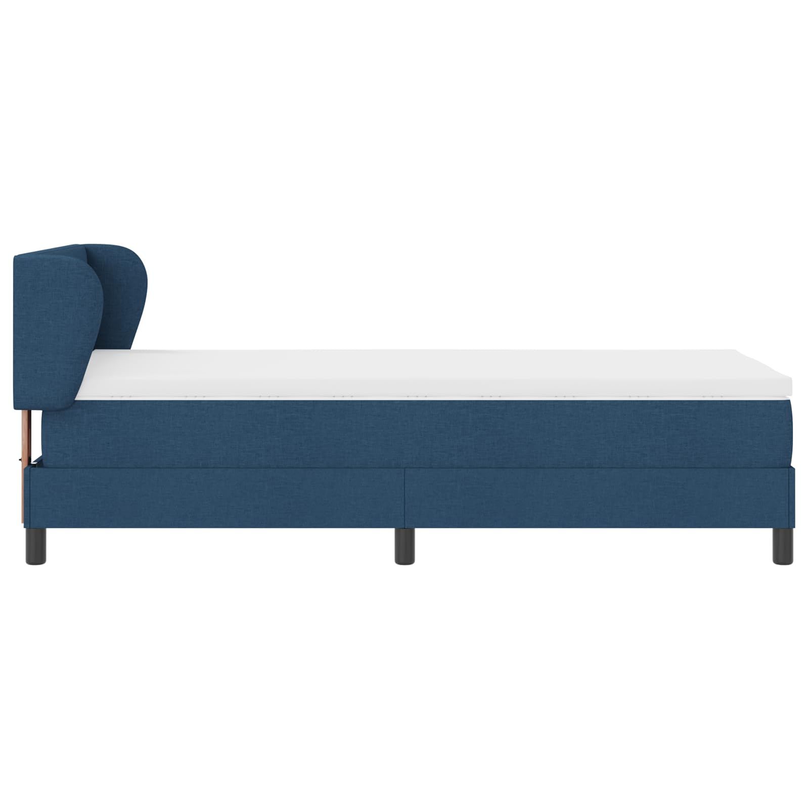 Cama con somier con colchón azul, 90 x 190 cm, tejido de muelles ensacados medio-firme, transpirable, funda extraíble