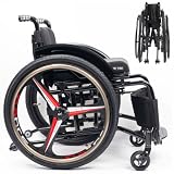 DPQYJPP Manueller Sportrollstuhl aus Aluminium Eigenantrieb Seatwidth:38cm