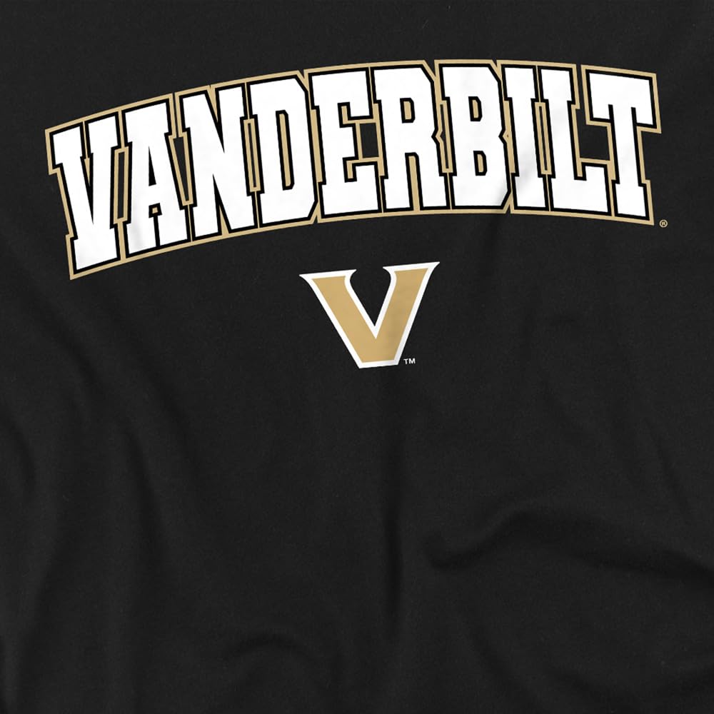 LOGOVISION Vanderbilt University Arch Logo Unisex Adult T Shirt, Black, Large