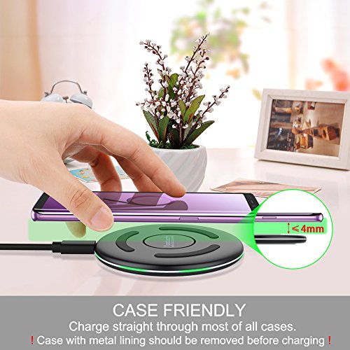 Yootech Wireless Charger Qi-Certified 10W Max Compatible with iPhone 11/11 Pro/11 Pro Max/Xs MAX/XR/XS/X/8/8 Plus, Galaxy Note 10/Note 10 Plus/S10/S10 Plus/S10E,5W All Qi-Enabled Phones(No AC Adapter)