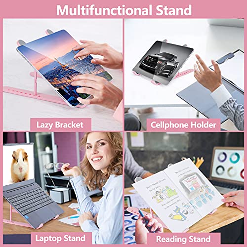 Jerx Pink Laptop Stand For Desk, 8 Angles Adjustable Notebook Riser, Easy To Carry Computer Holder, Compatible With Macbook Air/Pro, Hp, Lenovo, Dell & All 10-15.6” Laptops #TOP4