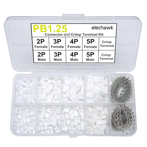 PB1.25 Male and Female Connectors and Crimp Terminal kit Compatible with Molex PicoBlade Connectors Plugs 1.25mm Pitch for Pixhawk 2.4.8 Drone Flight Controller