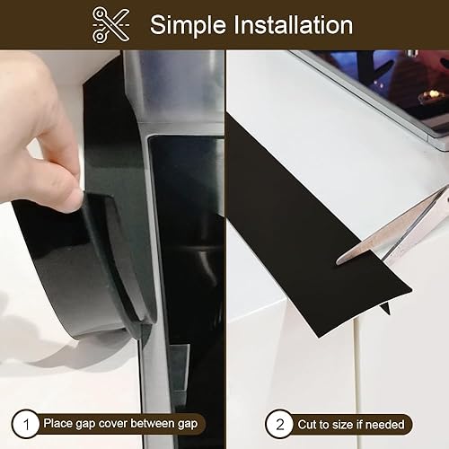 Miniatura 7 de Fundas de silicona para huecos para encimera de cocina, antideslizantes, no pegajosas, sellan derrames entre encimera, estufa, horno, lavadora,