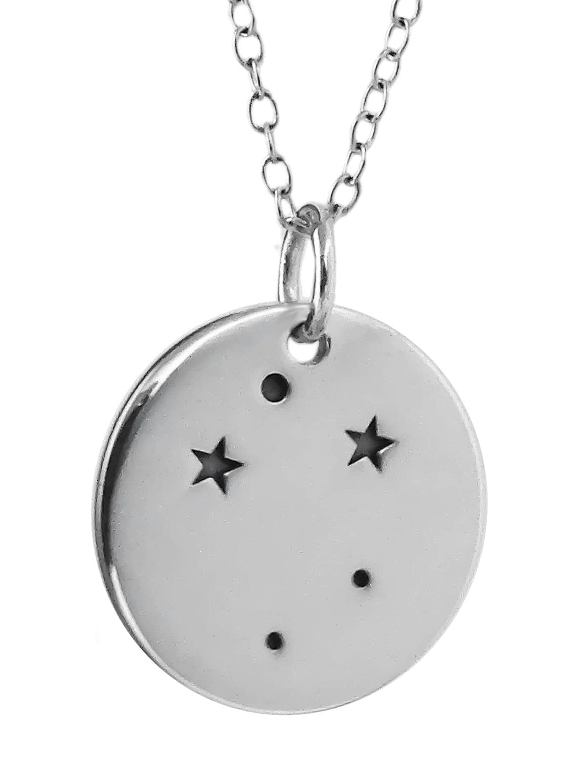 Imagen de catálogo asociada a Plata de Ley Libra Zodiac Constelación Colgante Collar, cadena de 18 "