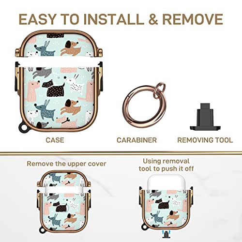 Image of Maxjoy for AirPods Case with Lock, Cute AirPod Case Lock Hard Protective AirPods 2 Cover for Women Men with Keychain for AirPod 2nd 1st Generation Cover 2&1, Dog