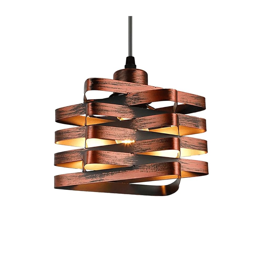 LANTANB Nordic Industrial Style Chandelier, E27 Screw Single Hanging Light, Personalized Wrought Iron Pendant Lamp Lampshade, Restaurant Bar Farmhouse Decoration Light Fixtures