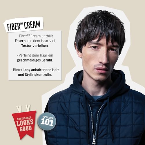 Foto von AMERICAN CREW – Fiber Cream, 100 ml, Stylingcreme für Männer, Haarprodukt mit mittlerem Halt, Stylingprodukt für flexibel formbares Haar & Finish mit natürlichem Glanz