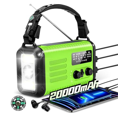 Batterie externe USB C 20000mAh avec radio solaire et lampe torche LED étanche