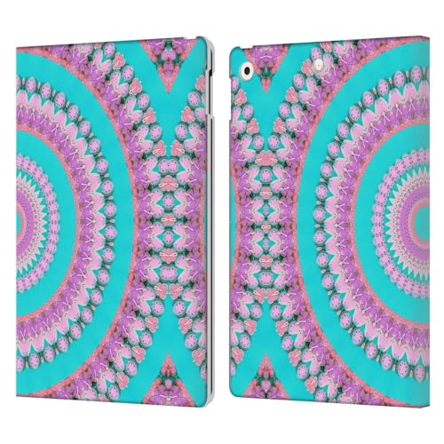 Étui portefeuille iPad 10.2 Haroulita Mandala pastel en cuir