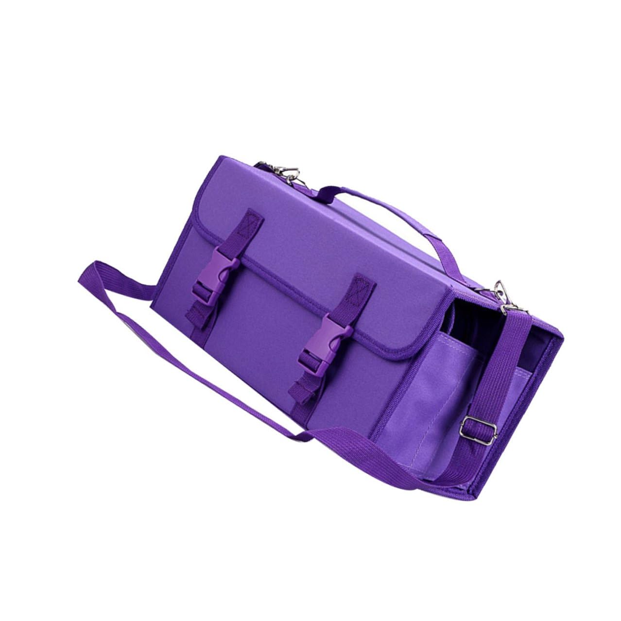 Borsa Porta Pennarelli Slot con Zip e Tracolla Astuccio Scuola Alta Capacità con Manicotto Elastico Rimovibile per Scrivania Organizer Rossetti e Accessori Tasca Posteriore Zip